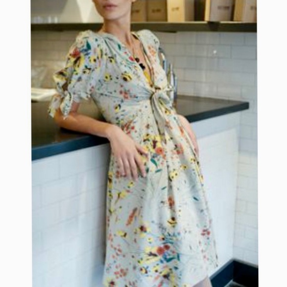Anthropologie Baraschi Silk Floral Dress NWT Small - Picture 1 of 8